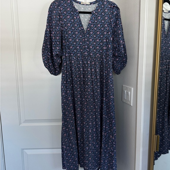 Marine Layer Lola Blue Floral Midi Dress - Picture 3 of 7